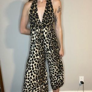 ⭐️NWT Urban Outfitters, cheetah halter jumpsuit
